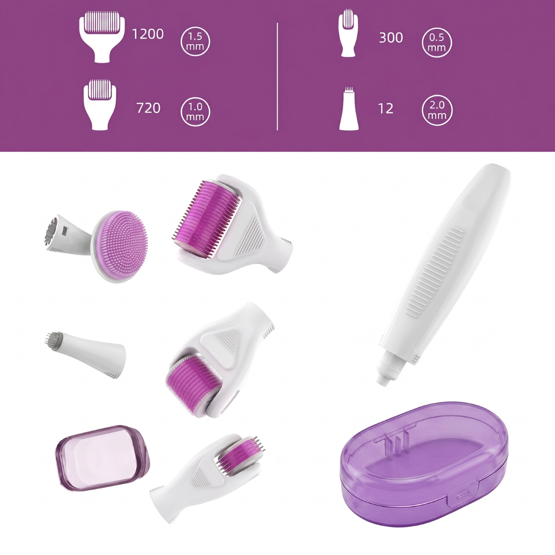 Kit Dermaroller 6 en 1: Estimulación Celular y Microneedling